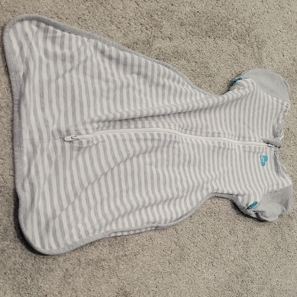 Love to Dream Striped Sleep Sack - Gray and White